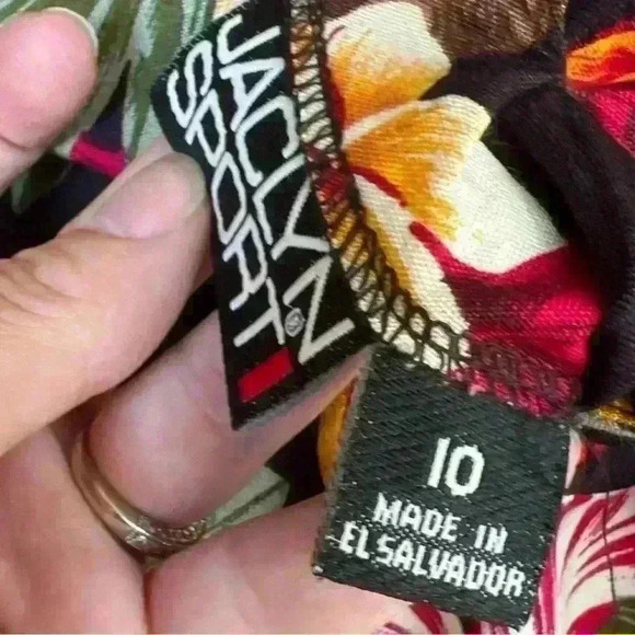 Vintage Jaclyn Sport Tropical Print Blouse Shirt 90s - Picture 8 of 8